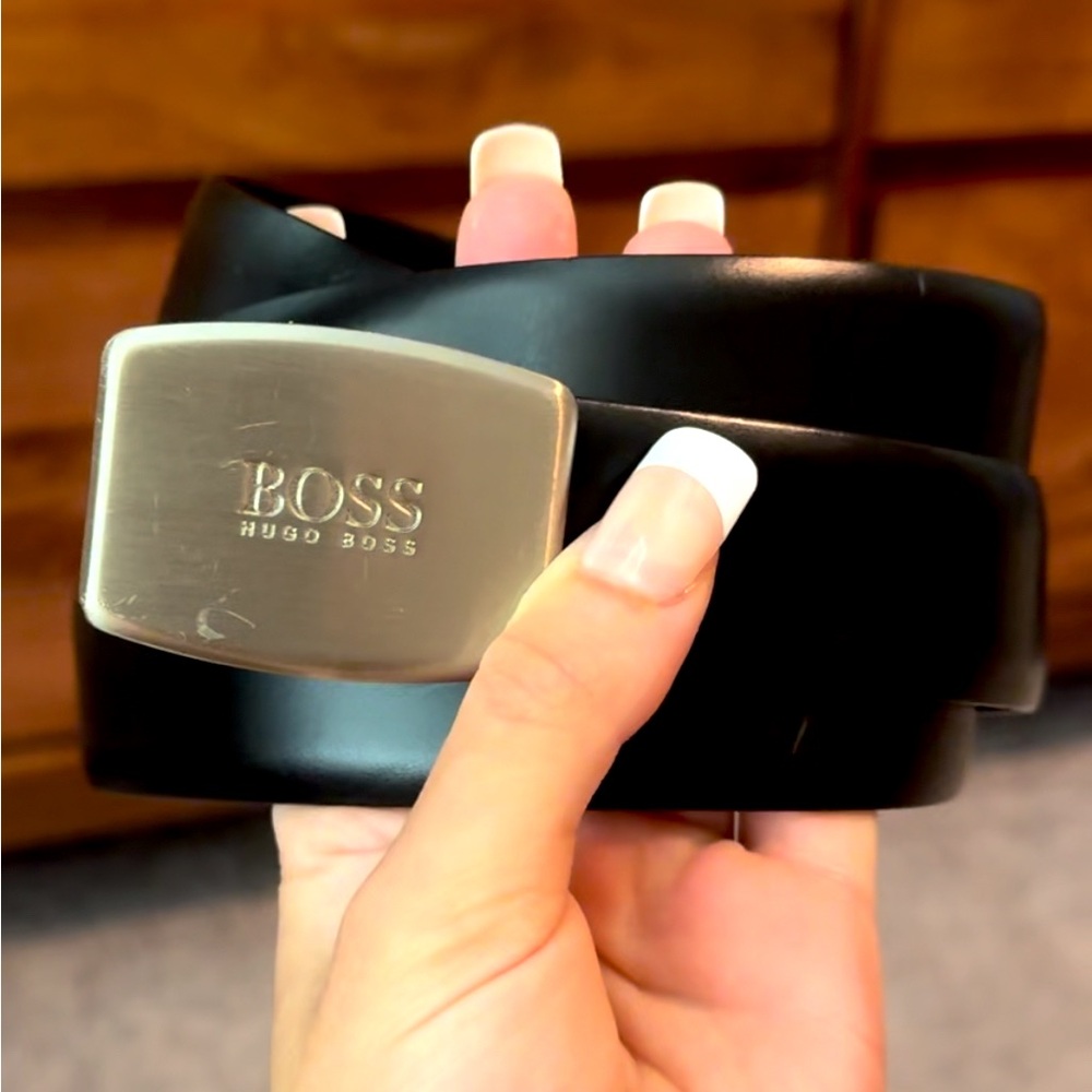 💋🌟❤️BOSS HUGO BOSS Genuine Leather 120cm Waist Belt